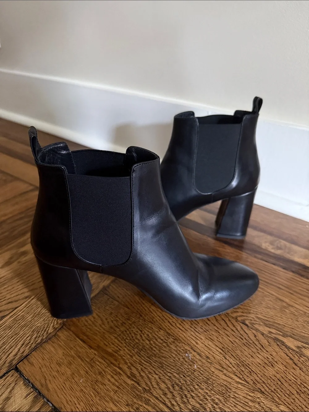 Women's Black Block Heel Ankle Boots